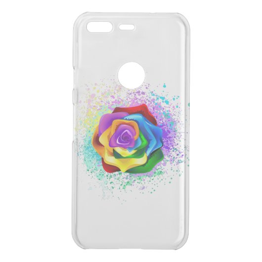 Colorful Rainbow Rose Uncommon Google Pixel Case (Back)