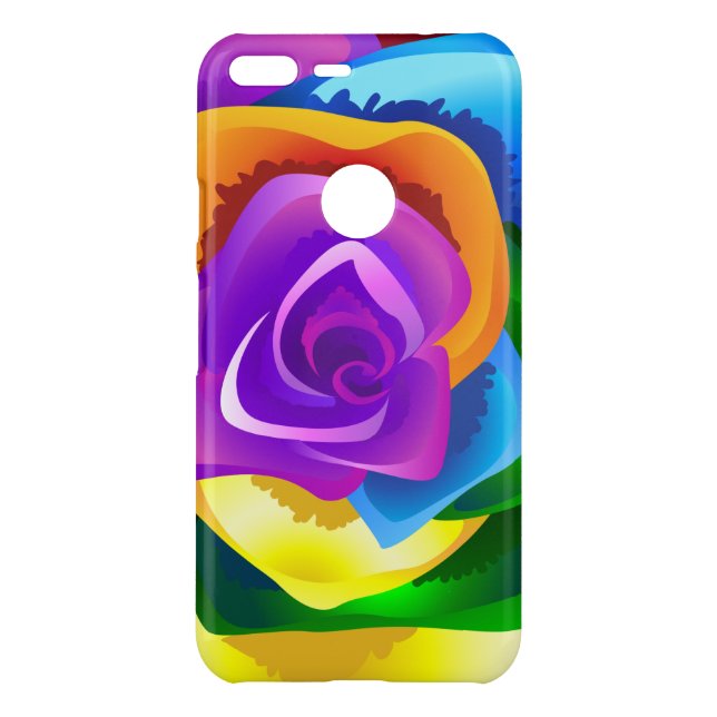 Colorful Rainbow Rose Uncommon Google Pixel XL Case (Back)