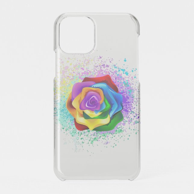Colorful Rainbow Rose Uncommon iPhone Case (Back)