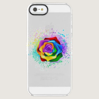Colorful Rainbow Rose Clear iPhone SE/5/5s Case