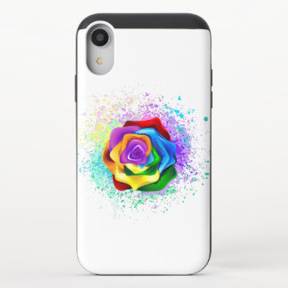 Colorful Rainbow Rose iPhone XR Slider Case