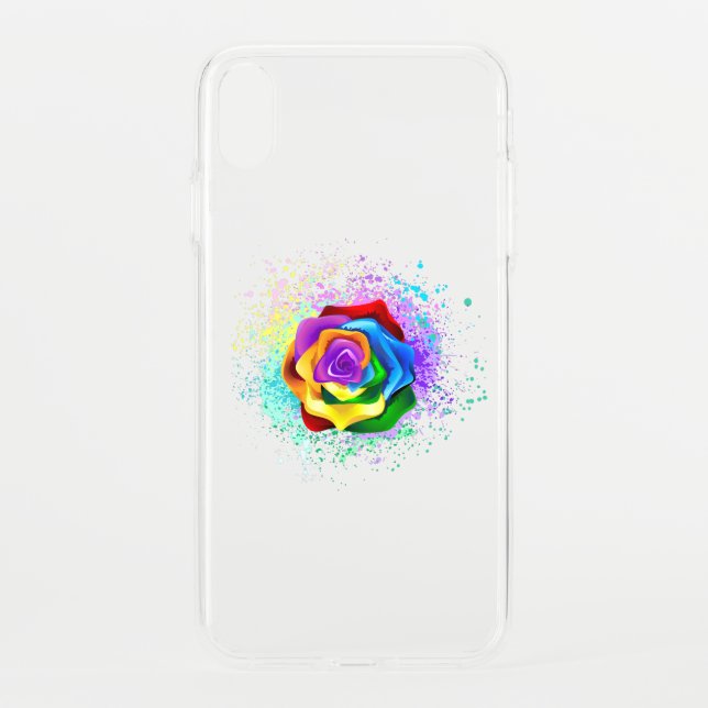 Colorful Rainbow Rose Uncommon iPhone Case (Back)