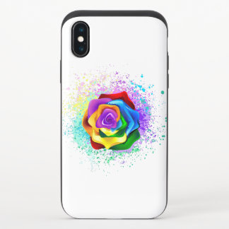 Colorful Rainbow Rose iPhone XS Slider Case