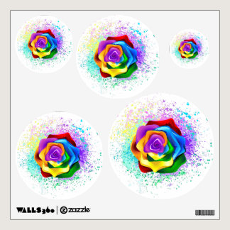 Colorful Rainbow Rose Wall Decal