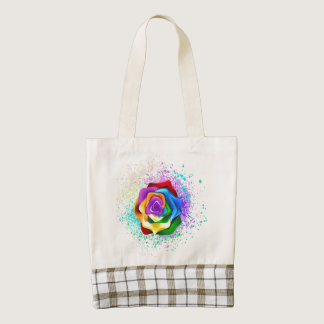 Colorful Rainbow Rose Zazzle HEART Tote Bag