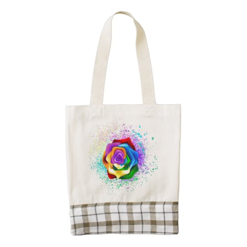 Colorful Rainbow Rose Zazzle HEART Tote Bag