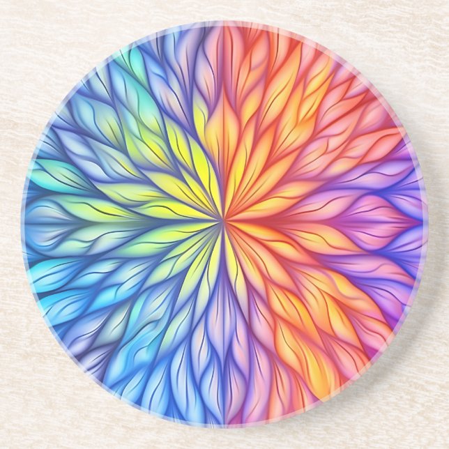 Colorful Rainbow Sandstone Coaster (Front)