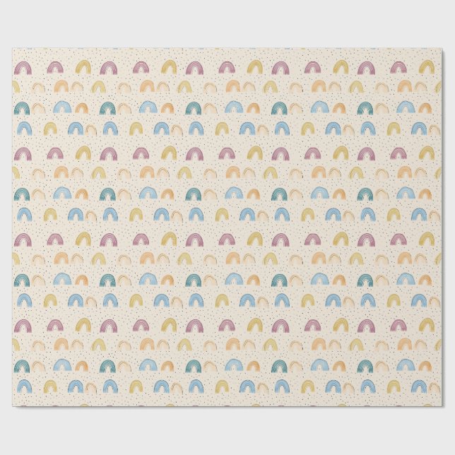 Colorful Rainbow Seamless Pattern Wrapping Paper (Flat)