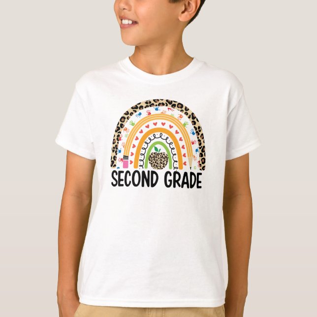 Colorful Rainbow Second Grade T-Shirt (Front)