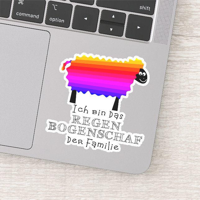 Colorful Rainbow Sheep Sticker (Detail)