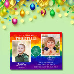 Colorful Rainbow Sibling Photo Joint Birthday  Invitation<br><div class="desc">Joint birthday invitations featuring a colorful rainbow background,  with vibrant typography and two photos of your choice.</div>