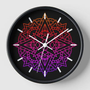 Colorful Rainbow Simple Mandala Clock