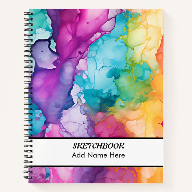 Colorful Rainbow Sketchbook Notebook (Front)