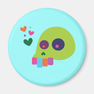 Colorful Rainbow Skull Magnet