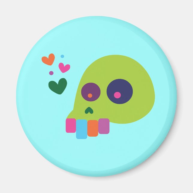 Colorful Rainbow Skull Magnet (Front)