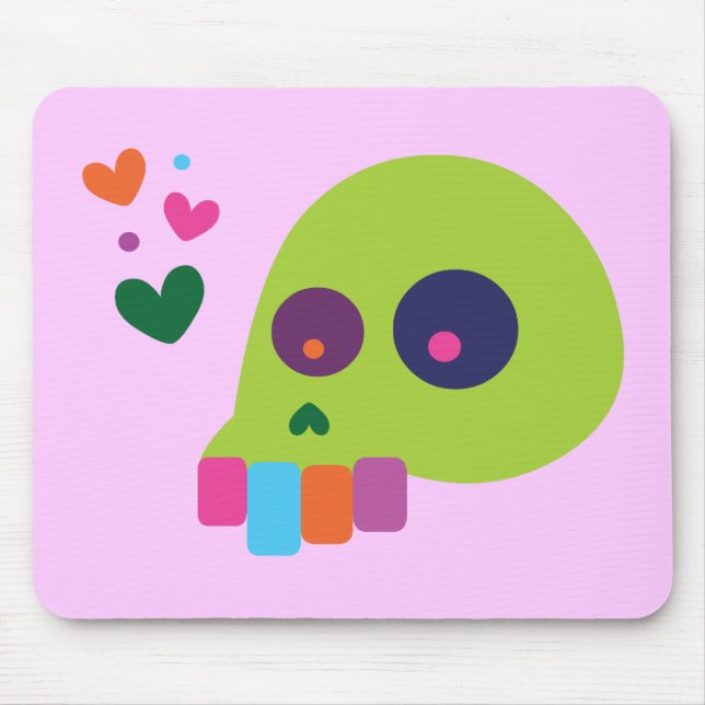 Colorful Rainbow Skull Mouse Pad (Front)