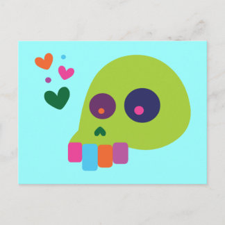 Colorful Rainbow Skull Postcard