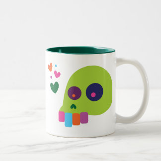 Colorful Rainbow Skull Two-Tone Coffee Mug
