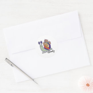 Colorful Rainbow Snail Sticker-Slow & Steady Classic Round Sticker