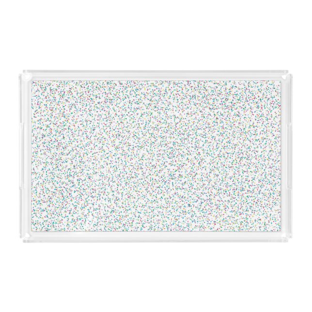 Colorful Rainbow Speckled Dots Acrylic Tray (Front)
