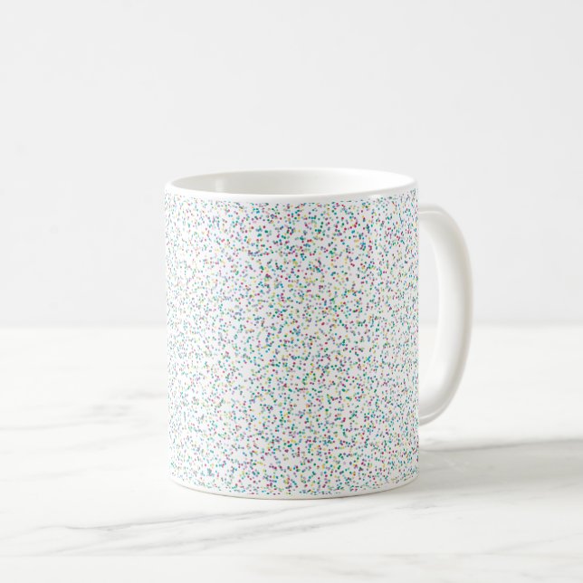 Colorful Rainbow Speckled Dots Coffee Mug (Front Right)