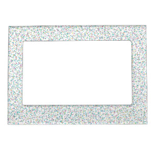 Colorful Rainbow Speckled Dots Magnetic Frame