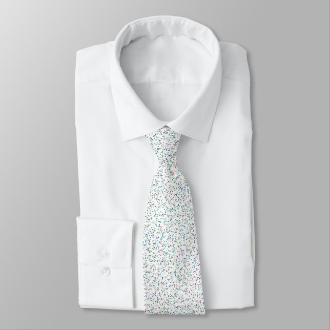 Colorful Rainbow Speckled Dots Neck Tie (Tied)