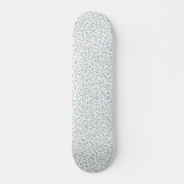 Colorful Rainbow Speckled Dots Skateboard (Front)