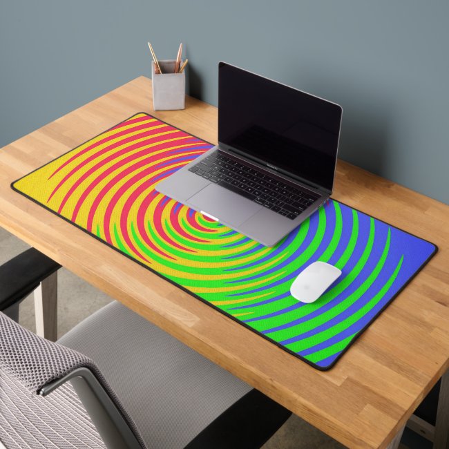 Colorful Rainbow Spiral Pattern Desk Mat