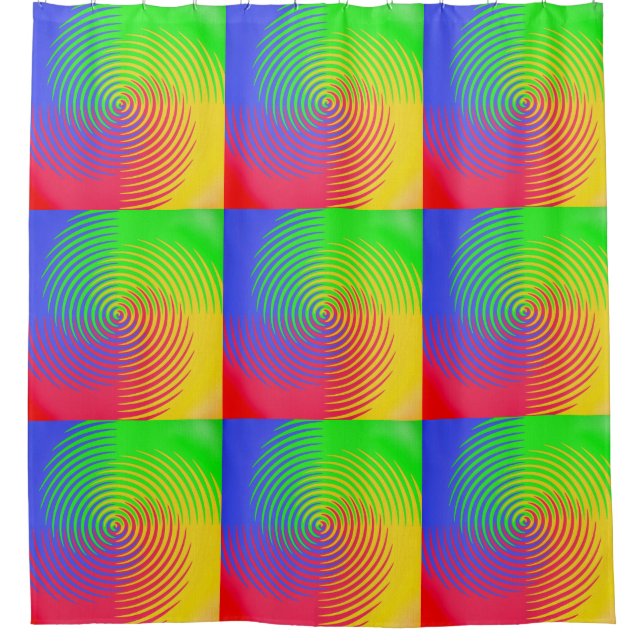 Colorful Rainbow Spiral Shower Curtain (Front)