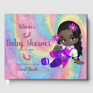 Colorful Rainbow Spirals Baby Cutie-pie Guest Book