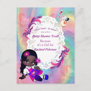 Colorful Rainbow Spirals Baby Shower Baby Shower Postcard