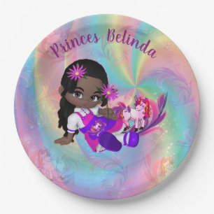 Colorful Rainbow Spirals Cutie Pie's Baby Shower Paper Plates