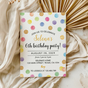 Colorful Rainbow Spot Birthday Invitation