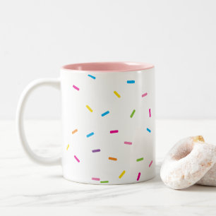 COLORFUL RAINBOW SPRINKLES cute fun bright modern Two-Tone Coffee Mug