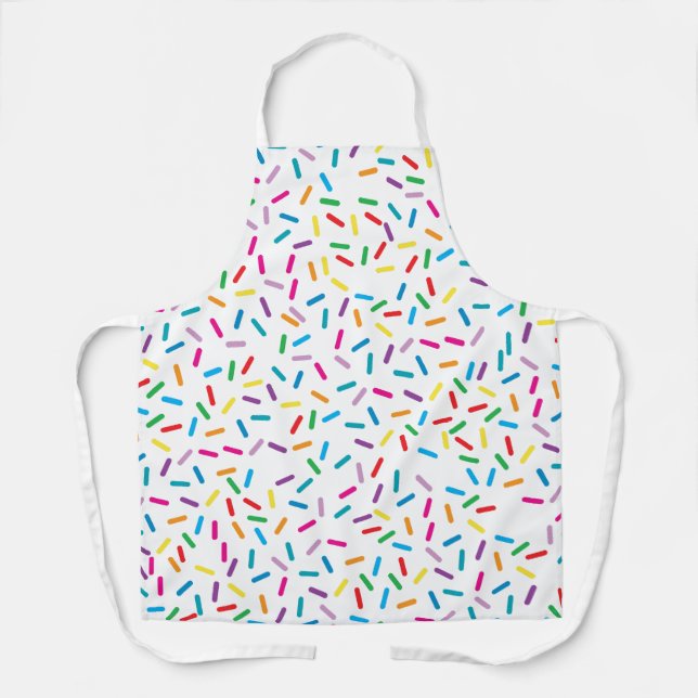 Colorful Rainbow Sprinkles Pattern Apron (Front)