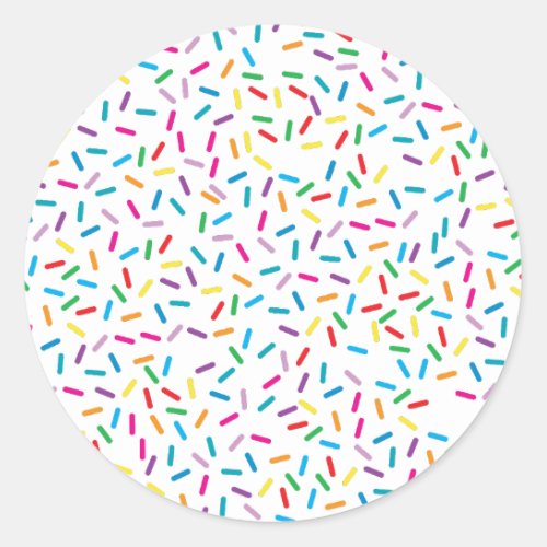 Colorful Rainbow Sprinkles Pattern Classic Round Sticker