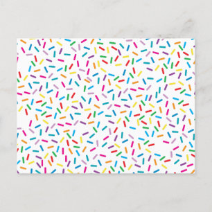 Colorful Rainbow Sprinkles Pattern Holiday Postcard
