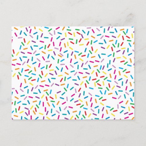 Colorful Rainbow Sprinkles Pattern Holiday Postcard