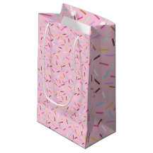 Colorful Rainbow Sprinkles Pattern Large Gift Bag