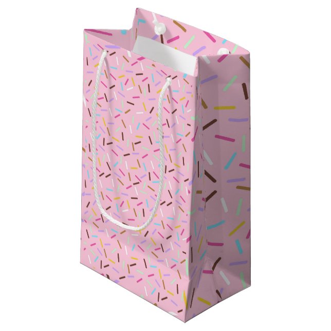 Colorful Rainbow Sprinkles Pattern Large Gift Bag (Front Angled)