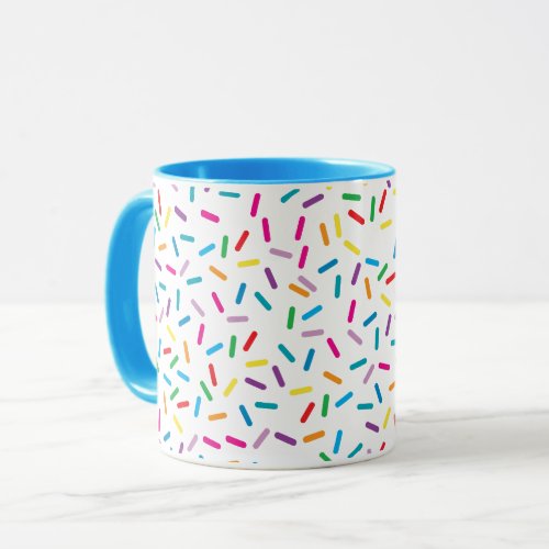 Colorful Rainbow Sprinkles Pattern Mug