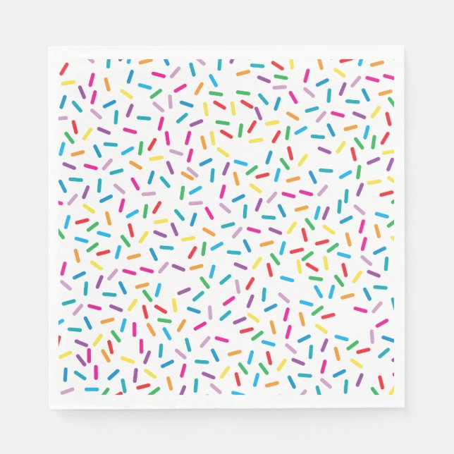 Colorful Rainbow Sprinkles Pattern Napkins (Front)