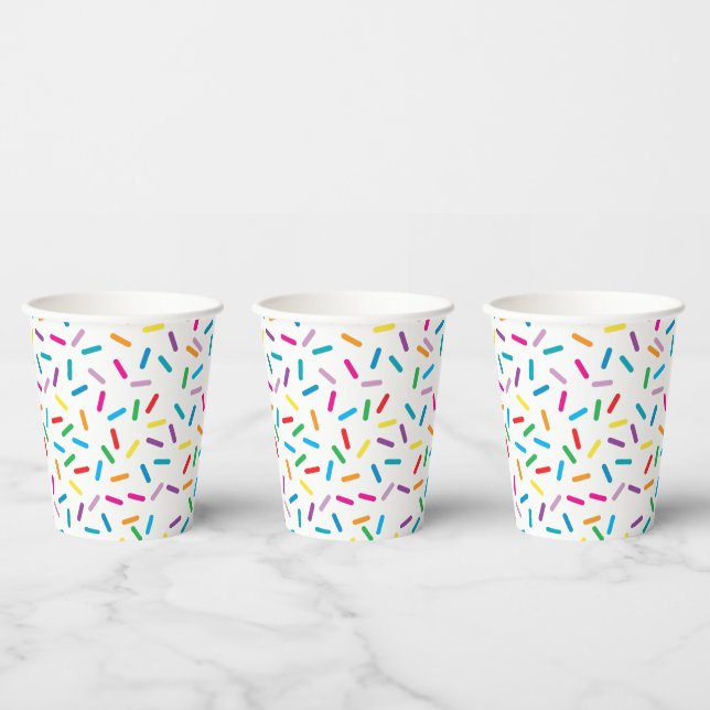 Colorful Rainbow Sprinkles Pattern Paper Cups (Multi)