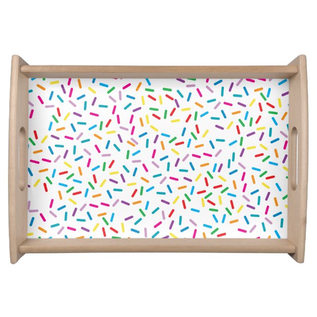 Colorful Rainbow Sprinkles Pattern Serving Tray (Front)
