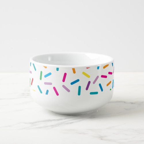 Colorful Rainbow Sprinkles Pattern Soup Mug