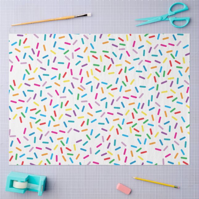 Colorful Rainbow Sprinkles Pattern Tissue Paper (Craft)