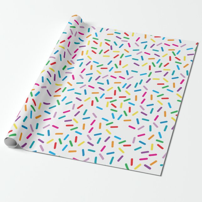 Colorful Rainbow Sprinkles Pattern Wrapping Paper (Unrolled)