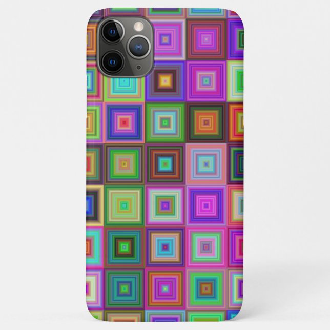 colorful rainbow squares phone case (Back)