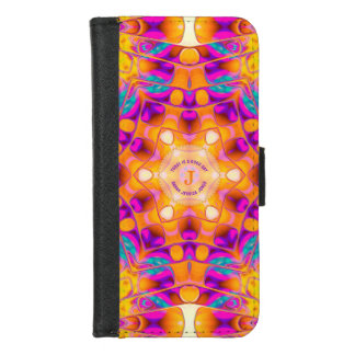 Colorful Rainbow Star Monogram Custom Name Circle iPhone 8/7 Wallet Case